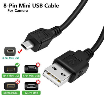 AsLink 056-0200-001 USB Mini 8 Pin Flat Cable for Digital Cameras 1M - Imported from UK